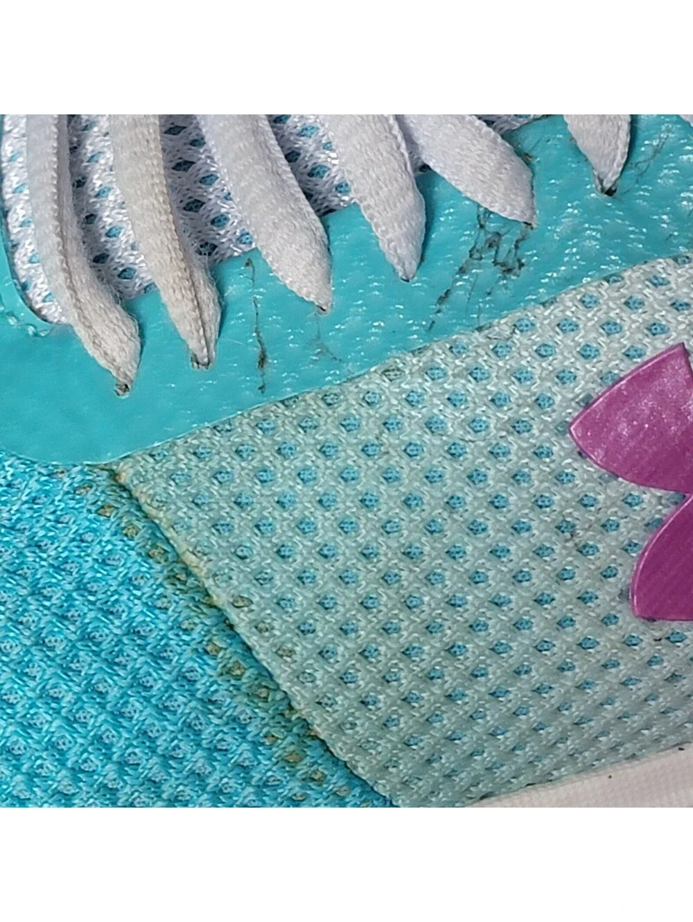 Under Armour Charged Womens 7.5/6Y Running Shoes Teal Pink Ombre Mesh Sneakers
